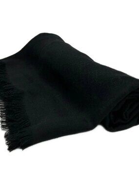 GUCCI GG 809499 Black Wool Silk Scarf